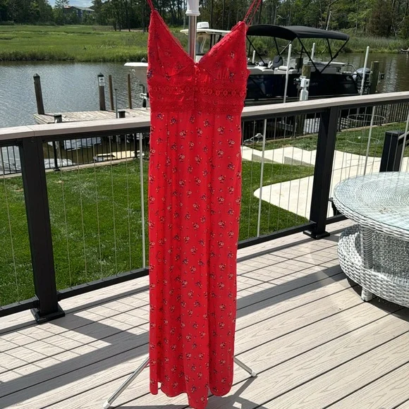 Free People Red Floral Dress - Picture 5 of 10